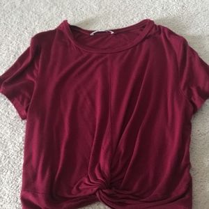 Maroon Front Tie Top